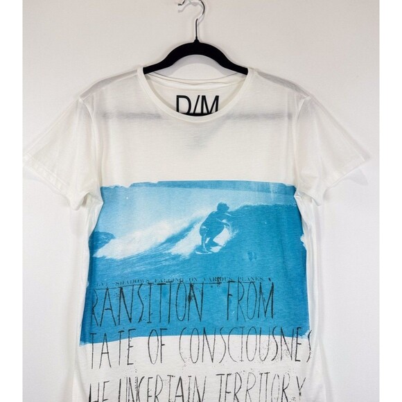 D/M Mens T Shirt White Graphic Print Limited Edition Art Short Sleeve Tee Medium - Picture 4 of 10